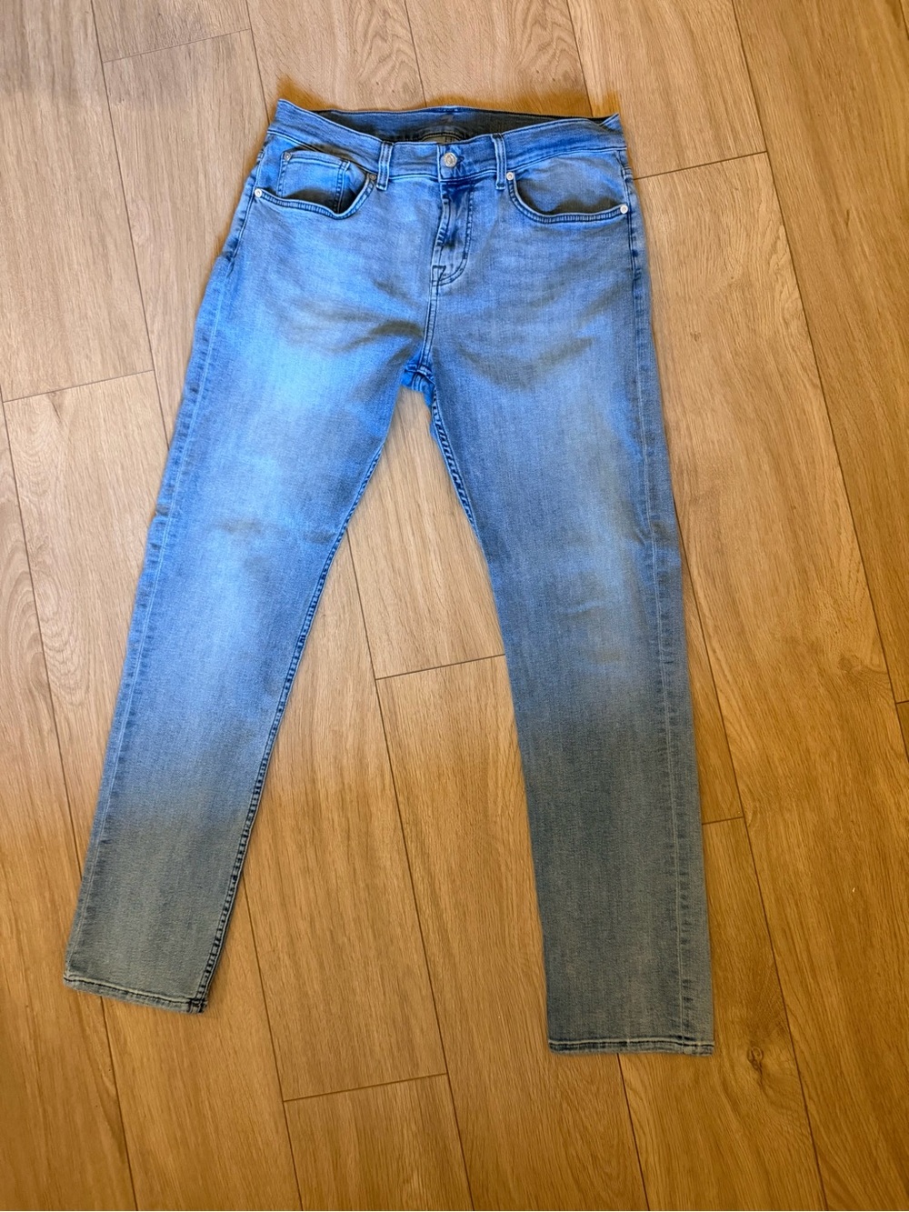 7 for all mankind Men's Light Blue Slim Jeans